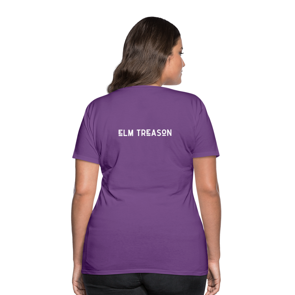 Play Loud Listen Louder (All White Text) T-Shirt (Women) - purple