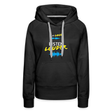 Play Loud Listen Louder (Yellow and White Text) Hoodie (Women) - black