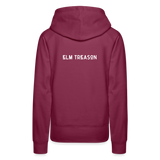 Play Loud Listen Louder (Yellow and White Text) Hoodie (Women) - burgundy