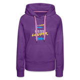 Play Loud Listen Louder (Yellow and White Text) Hoodie (Women) - purple